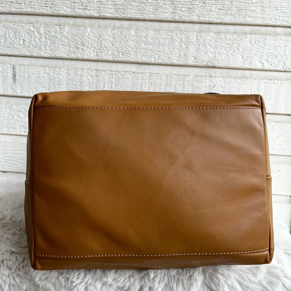 DOONEY & BOURKE Tan XL Tasha Drawstring Bucket Nag Shoulder Tote Sorrento Dillen - Picture 6 of 12